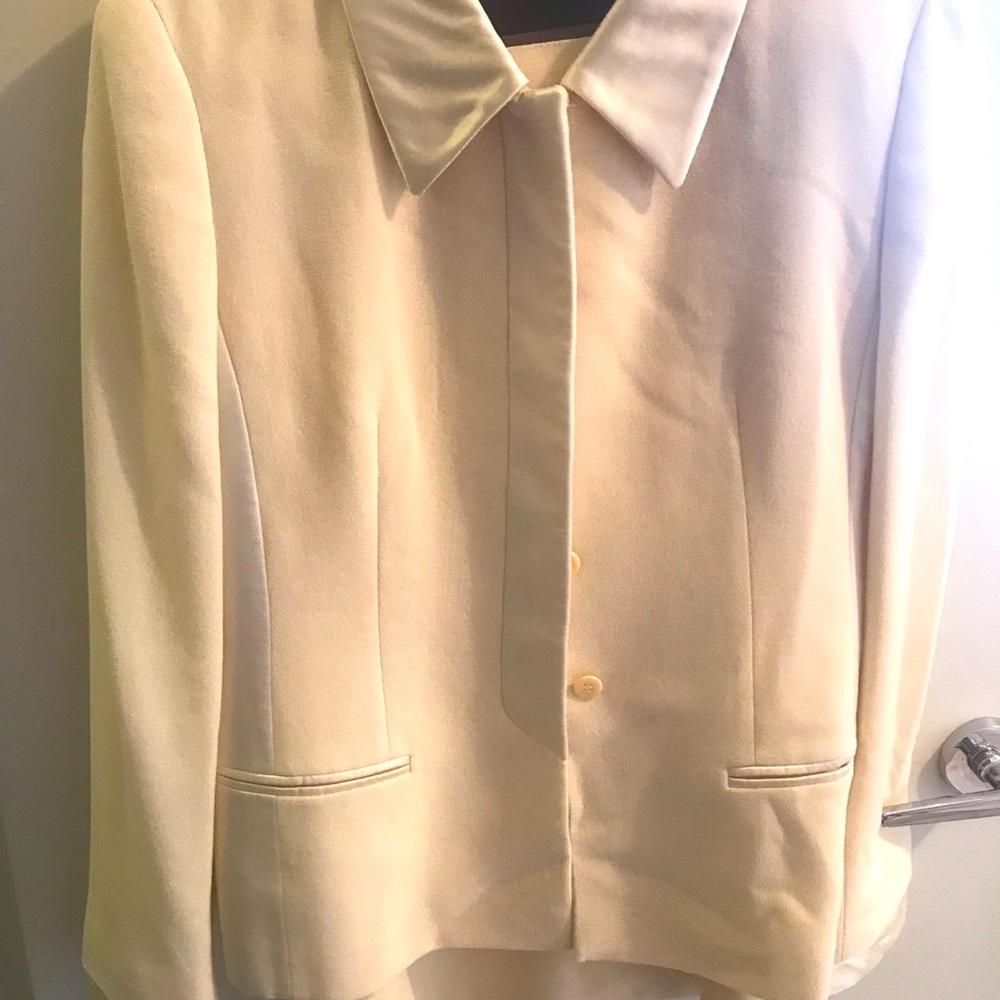 Classic Louis Feraud ivory two piece suit
